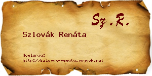Szlovák Renáta névjegykártya
